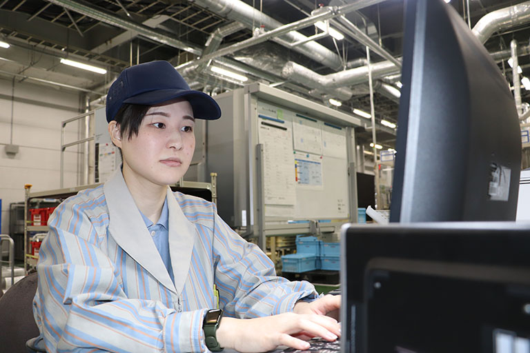 入力している様子